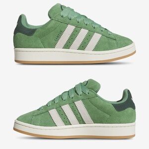 adidas Green and White Campus Sneakers